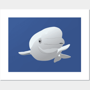 Friendly Beluga Whale Posters and Art